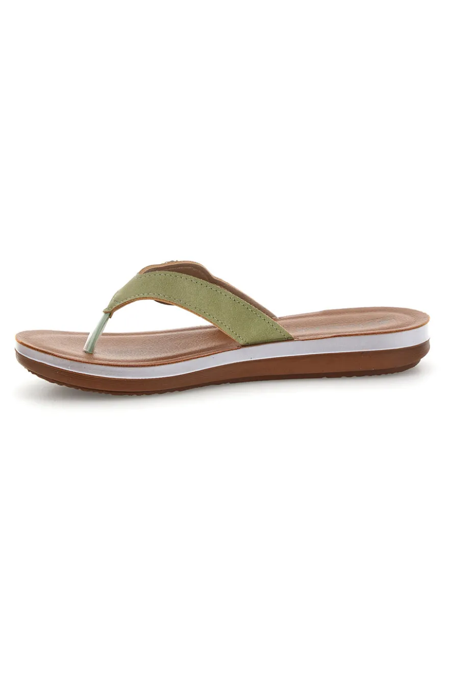 Grüner Flip-Flop mit Schmucksteinbesatz Inblu 19 ZO