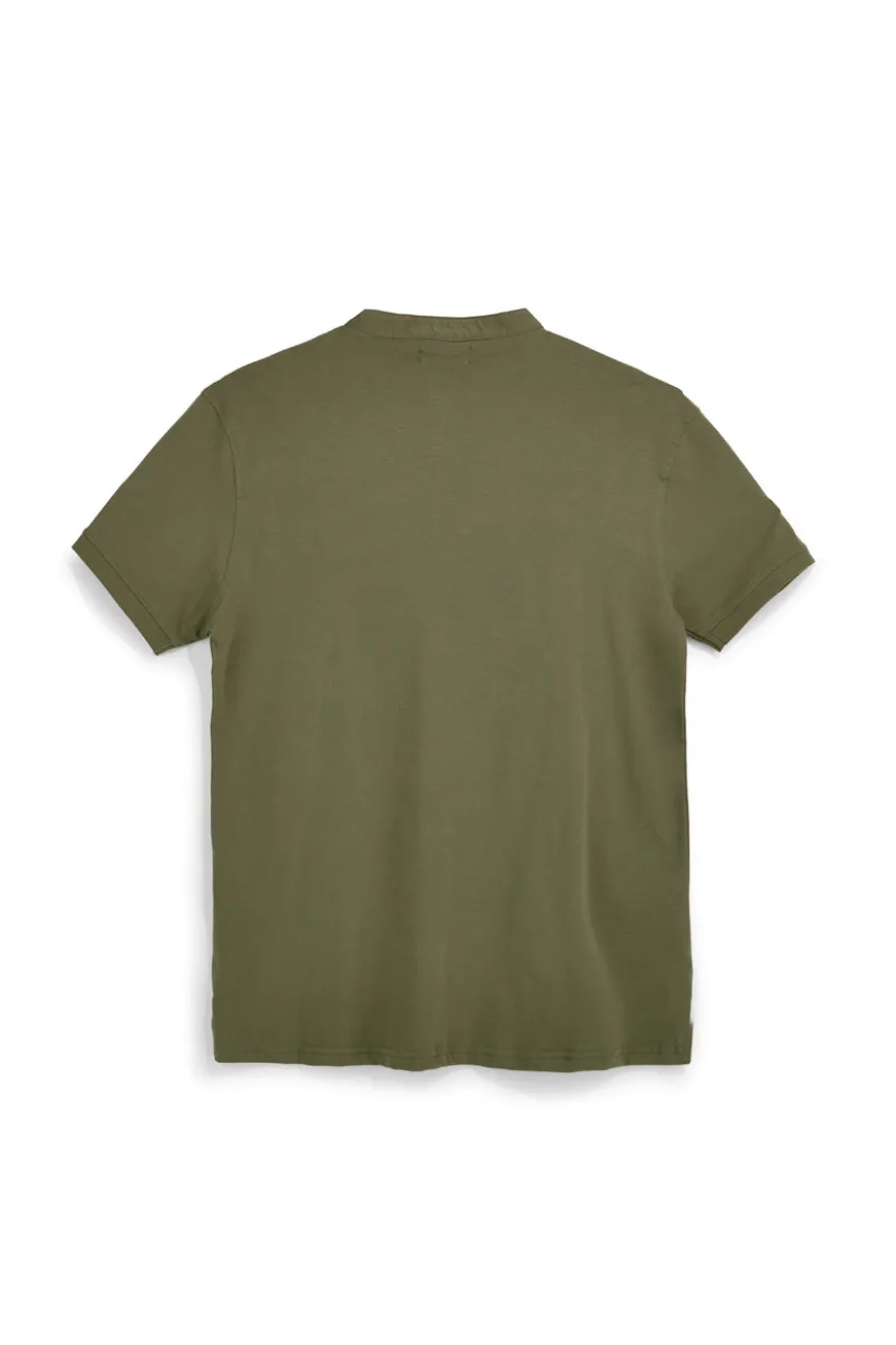 Grünes koreanisches Hals-T-Shirt mit Knöpfen Pittarello Tierra NBY3032