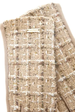 Guanti beige in tweed con touch screen Biagiotti LB25W907-20