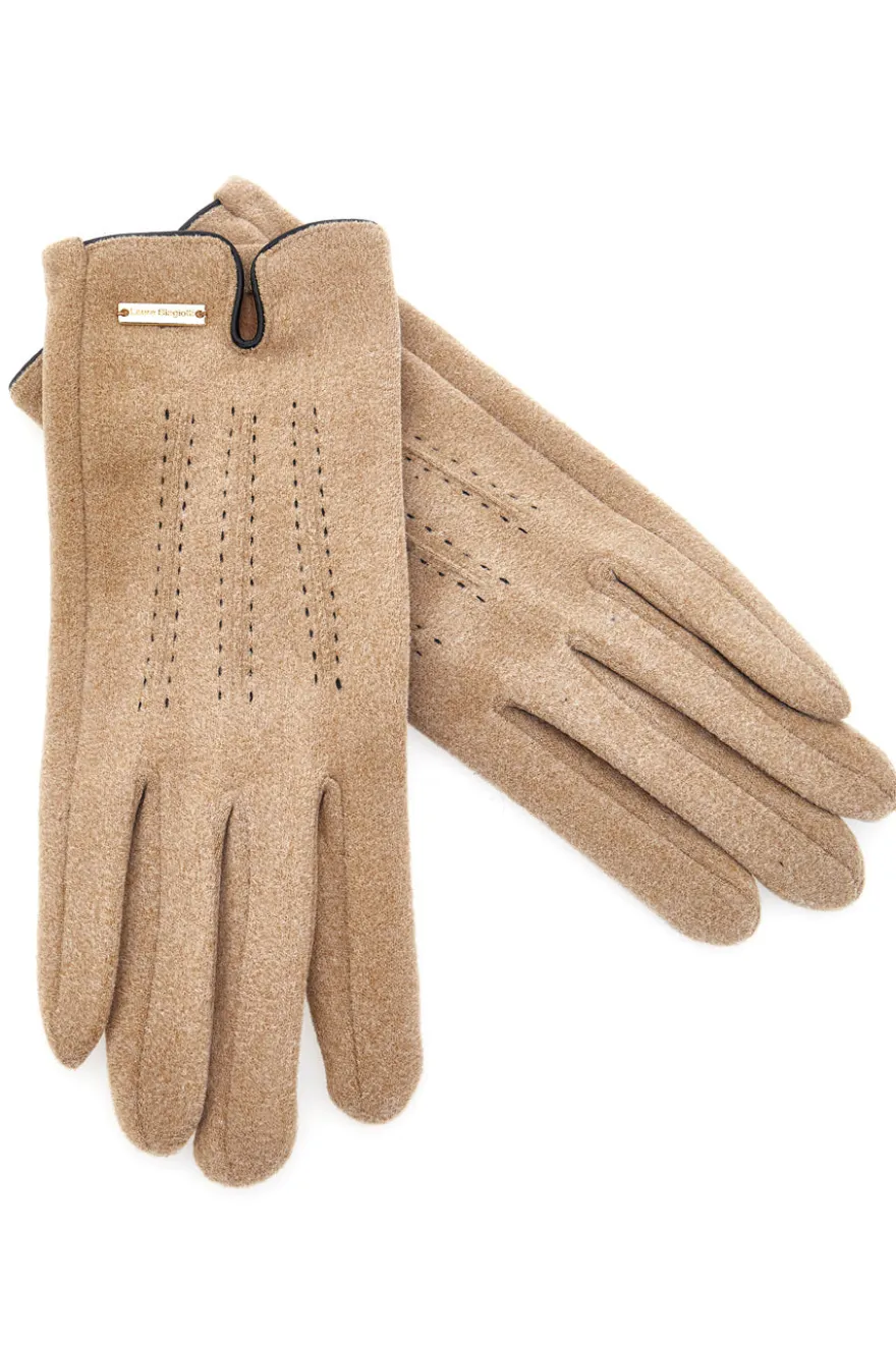Guanti beige touch screen con interno caldo Biagiotti LB25W908-20