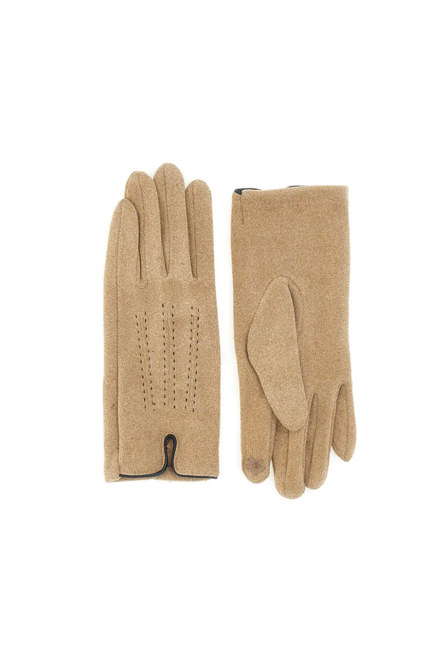 Guanti beige touch screen con interno caldo Biagiotti LB25W908-20