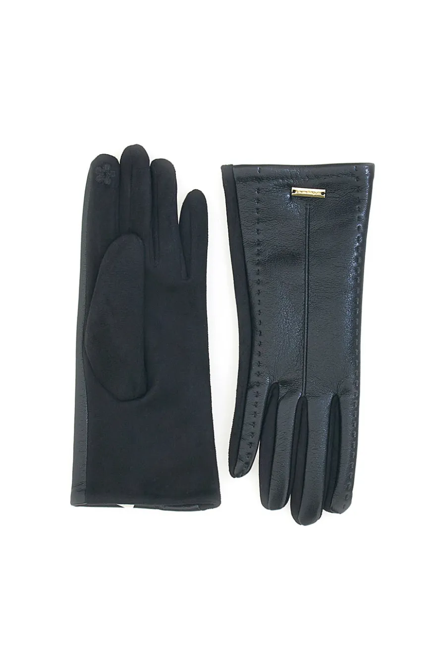 Guanti neri eleganti effetto pelle touch screen Biagiotti LB25W910-20