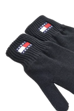 Guanti neri in maglia 100% cotone Tommy Jeans Heritage Gloves