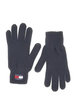 Guanti neri in maglia 100% cotone Tommy Jeans Heritage Gloves