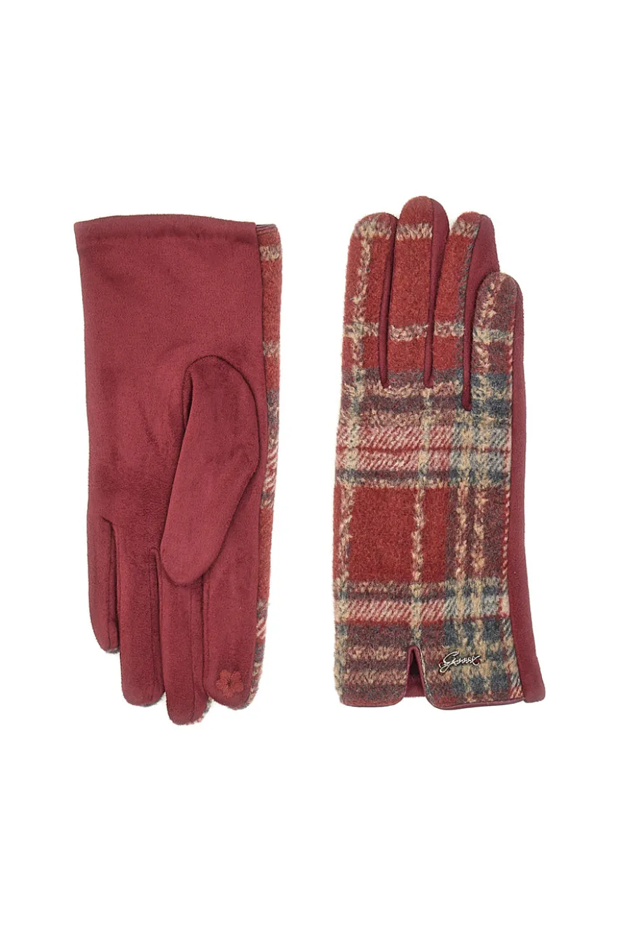 Guanti Tartan Bordeaux GianMarco Venturi 62960