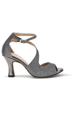 Gunmetal Glitzer Sandalen mit hohem Absatz The First Dance 6514