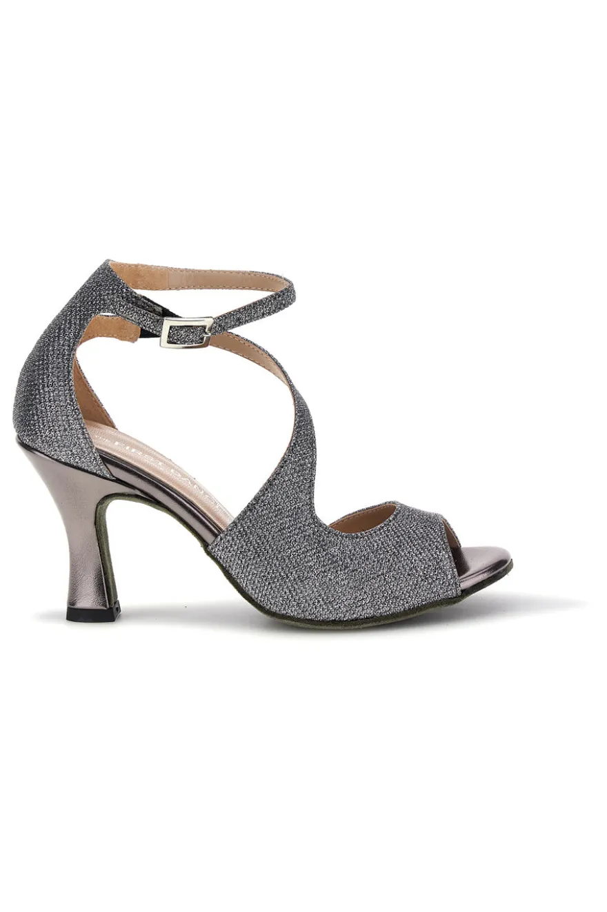 Gunmetal Glitzer Sandalen mit hohem Absatz The First Dance 6514