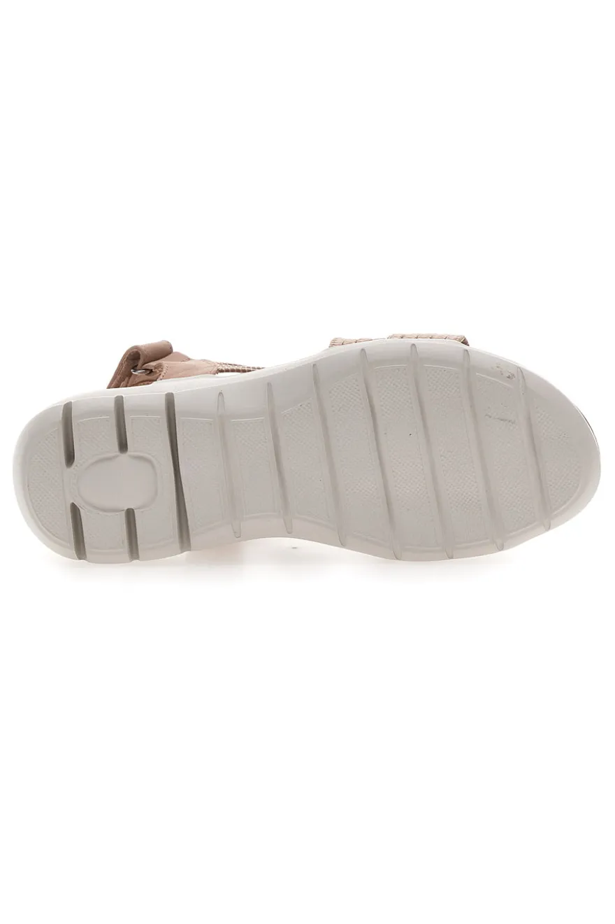 Hautfarbene Sandalen mit elastischem Obermaterial mit geflochtenem Seileffekt THE FIRST ACTIVE 1