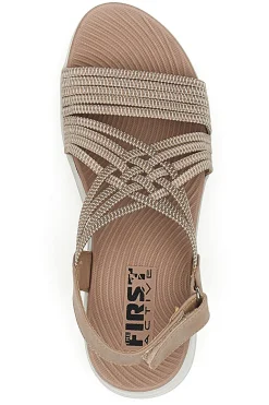 Hautfarbene Sandalen mit elastischem Obermaterial mit geflochtenem Seileffekt THE FIRST ACTIVE 1