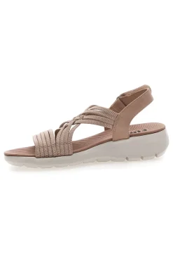Hautfarbene Sandalen mit elastischem Obermaterial mit geflochtenem Seileffekt THE FIRST ACTIVE 1