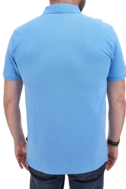 Hellblaues Poloshirt mit halben Ärmeln, 100 % Baumwolle, US GOLF CLUB PO2000