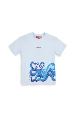 Hellblaues T-Shirt mit Krakenaufdruck Pitt kids Pt-b-t-9033