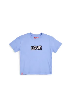 Hellblaues T-Shirt mit Love Pitt Kinderaufdruck PT-G-T-9047