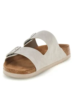 Hellgraue Hausschuhe mit doppelter Schnalle Superga S11U109