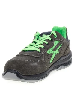 Herren grau-grüne Leder Sicherheitshalbschuhe U. Power Denver S ESD