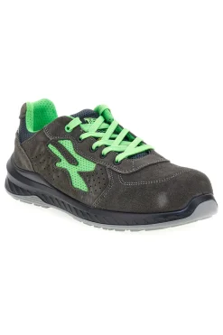 Herren grau-grüne Leder Sicherheitshalbschuhe U. Power Denver S ESD