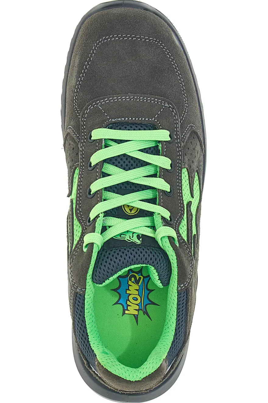 Herren grau-grüne Leder Sicherheitshalbschuhe U. Power Denver S ESD