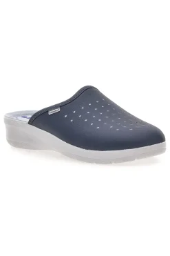 Inblu 5033 perforierte blaue Berufspantoffeln mit anatomischem Fußbett