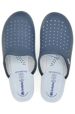 Inblu 5033 perforierte blaue Berufspantoffeln mit anatomischem Fußbett