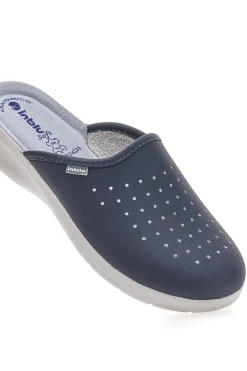 Inblu 5033 perforierte blaue Berufspantoffeln mit anatomischem Fußbett