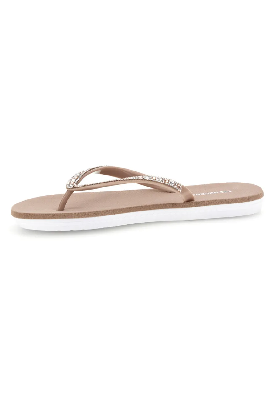 Infradito beige con strass Superga S24S728