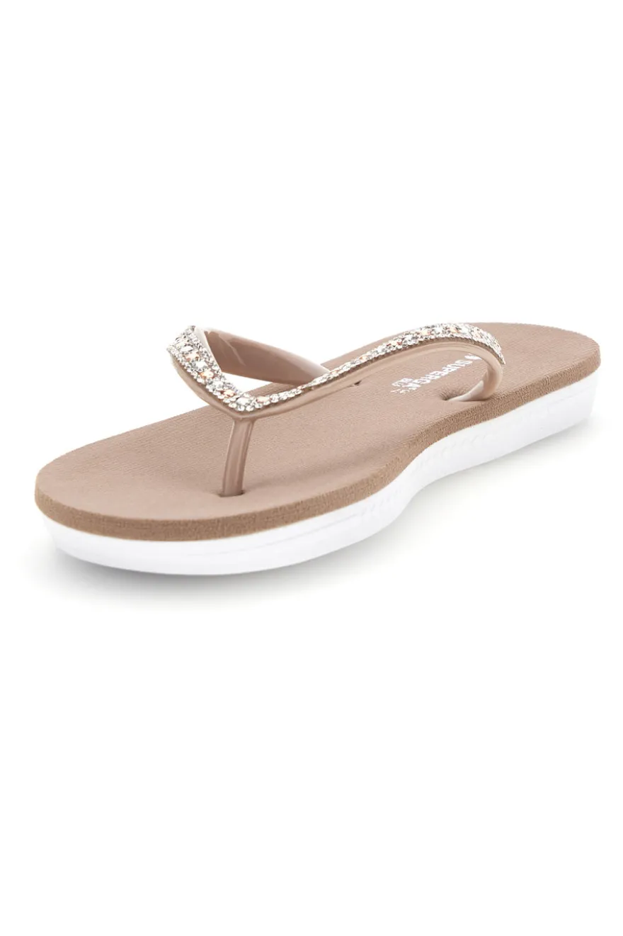 Infradito beige con strass Superga S24S728