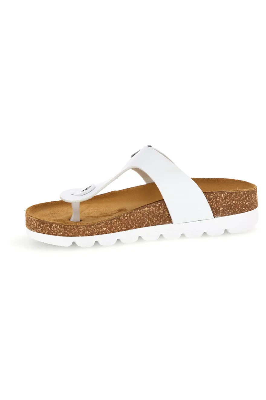 Infradito bianche con sottopiede in vera pelle Pittarello Bio 335P2177SR