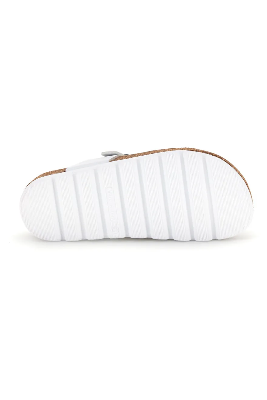 Infradito bianche con sottopiede in vera pelle Pittarello Bio 335P2177SR