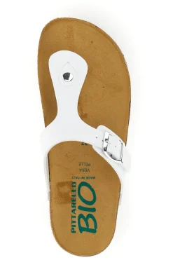Infradito bianche con sottopiede in vera pelle Pittarello Bio 335P2177SR