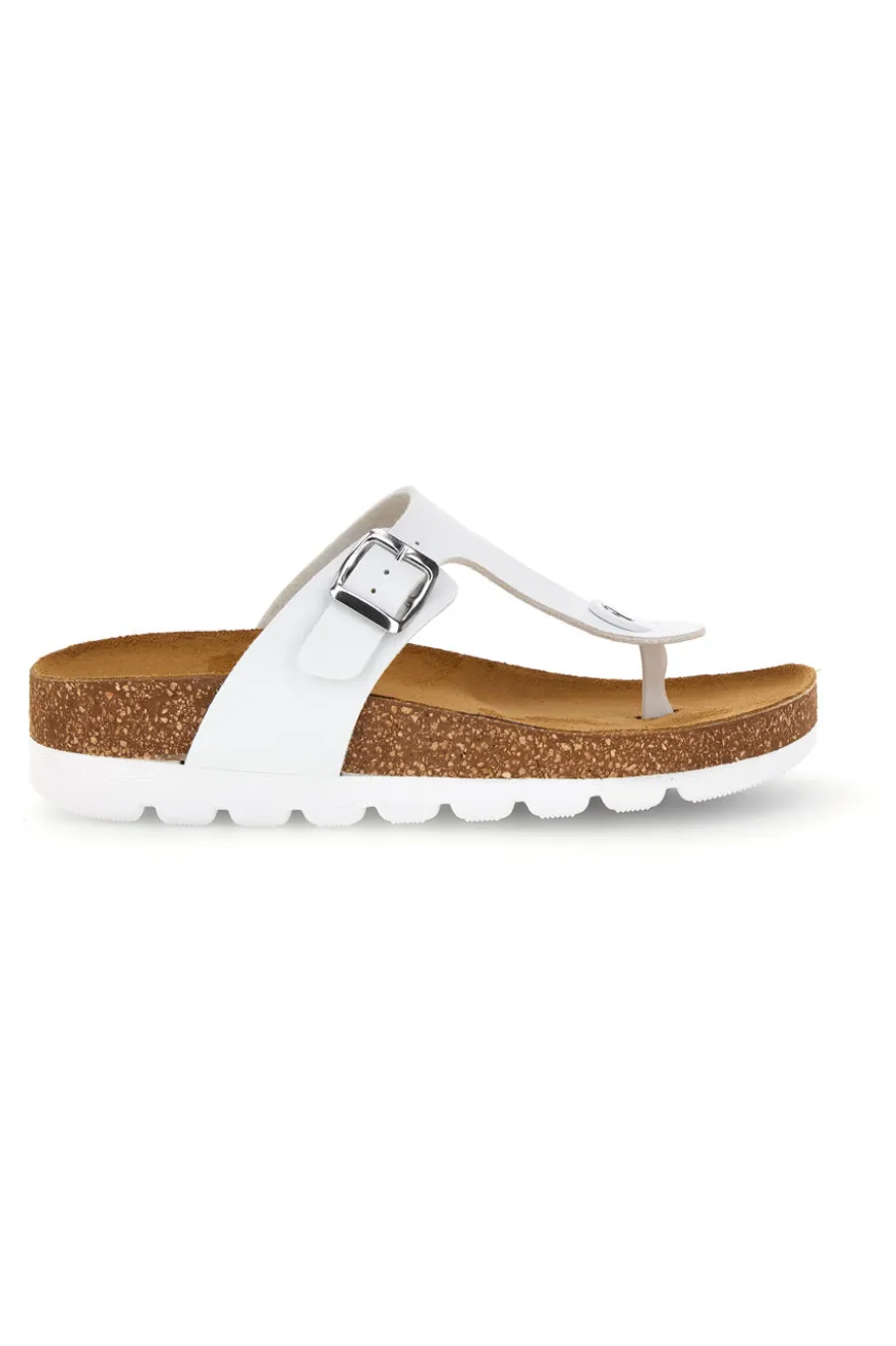 Infradito bianche con sottopiede in vera pelle Pittarello Bio 335P2177SR
