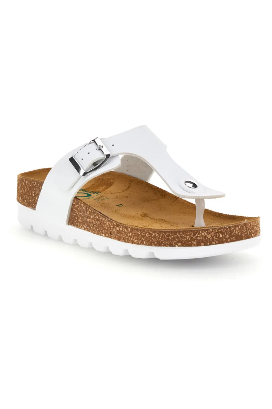 Infradito bianche con sottopiede in vera pelle Pittarello Bio 335P2177SR