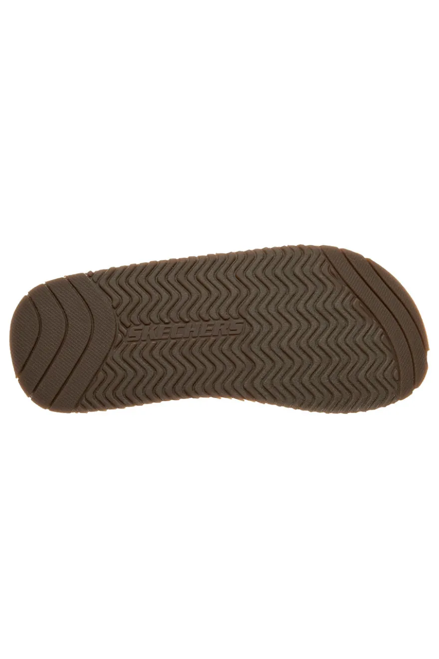 Infradito marroni con fascia in tessuto Skechers Quill Sea Side