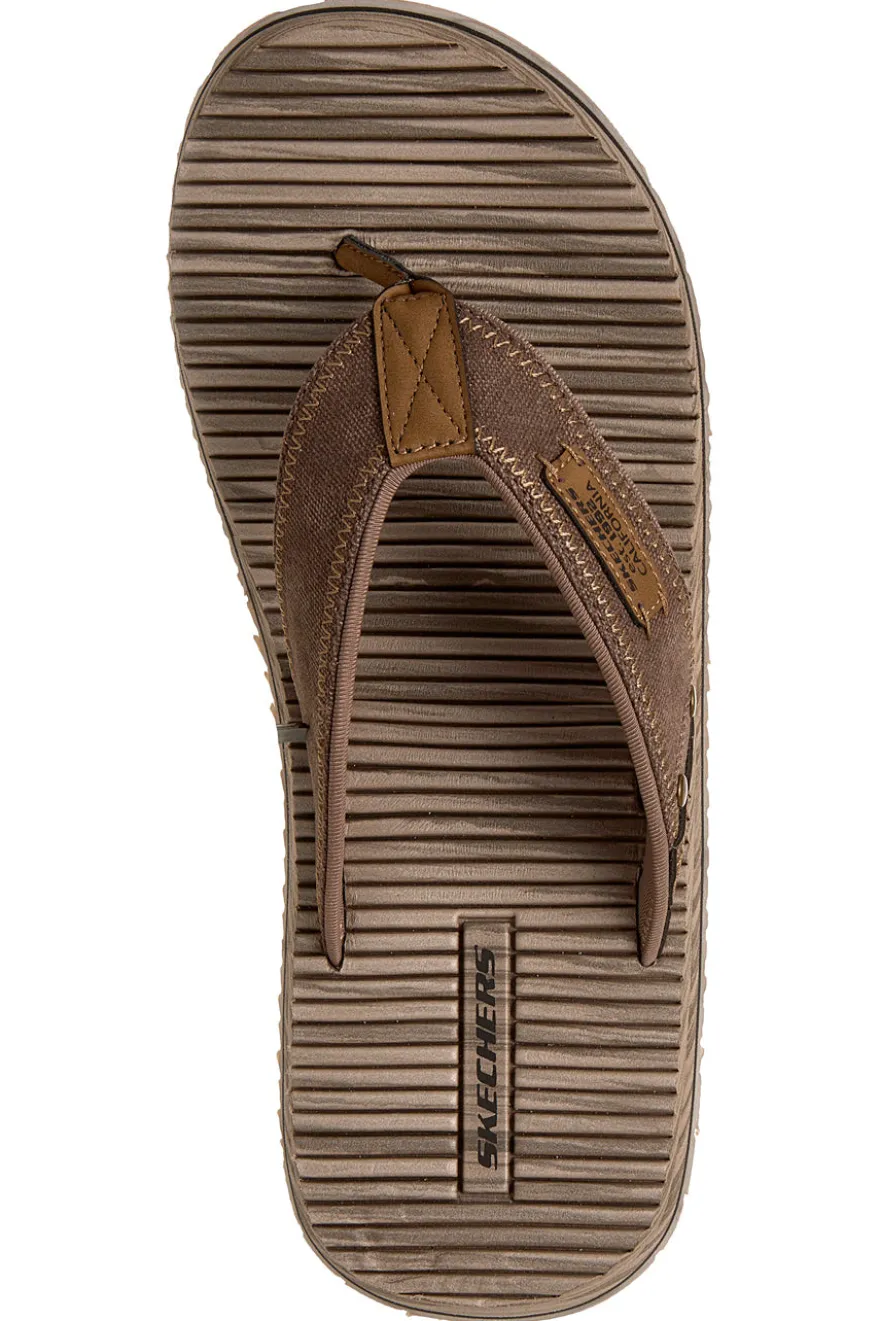 Infradito marroni con fascia in tessuto Skechers Quill Sea Side