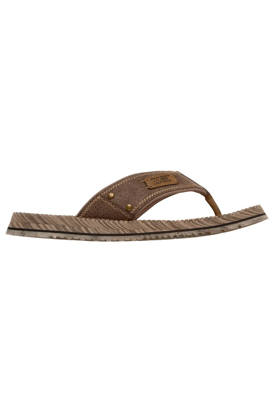 Infradito marroni con fascia in tessuto Skechers Quill Sea Side