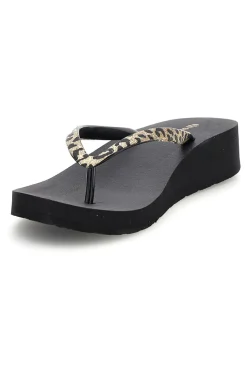 Infradito nera con dettaglio animalier Superga S24T203