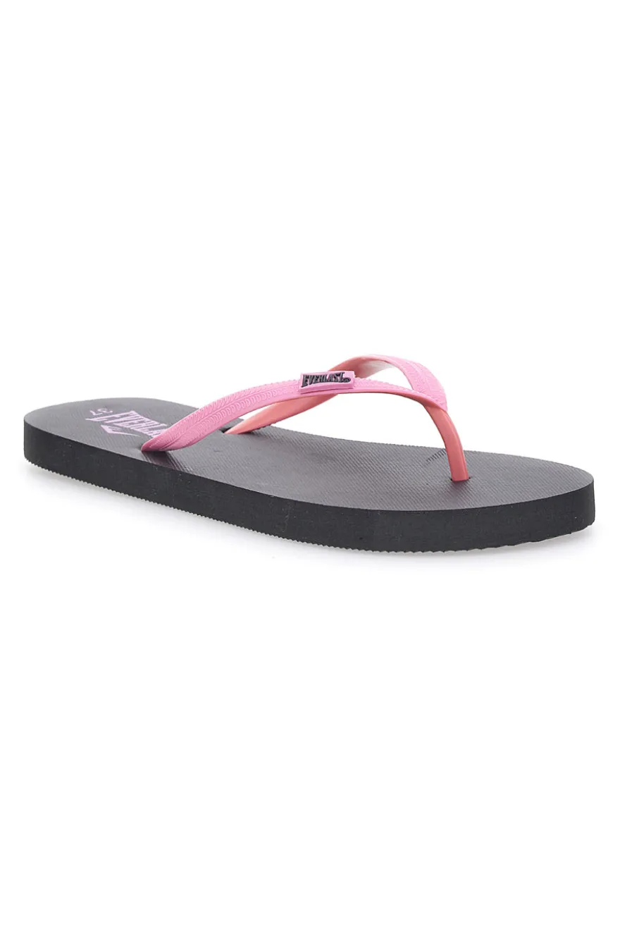 Infradito nere con fascette rosa e logo EVERLAST EV061