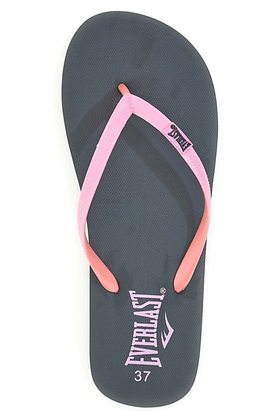 Infradito nere con fascette rosa e logo EVERLAST EV061