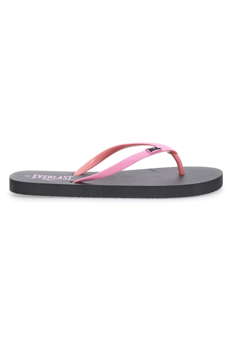 Infradito nere con fascette rosa e logo EVERLAST EV061