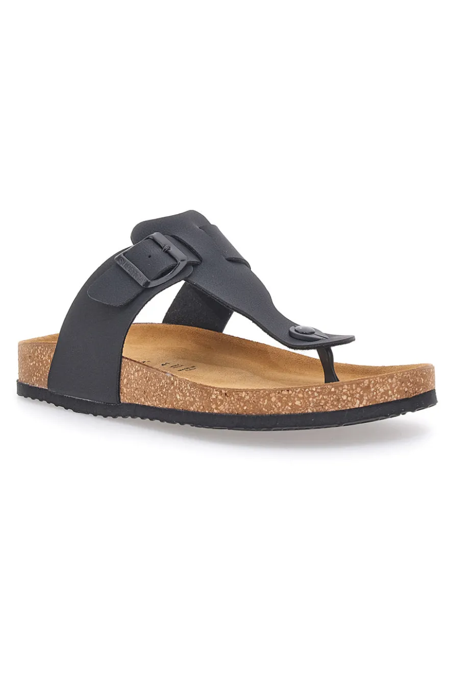 Infradito Nere con Fibbia Regolabile Made in Italy Superga S31U172
