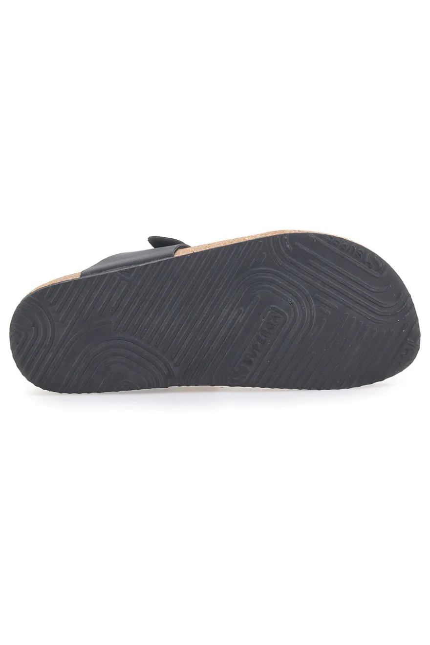 Infradito Nere con Fibbia Regolabile Made in Italy Superga S31U172