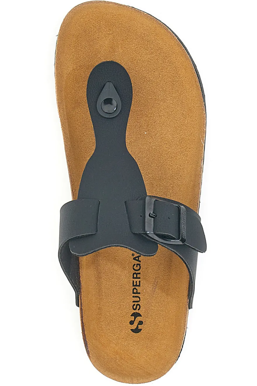 Infradito Nere con Fibbia Regolabile Made in Italy Superga S31U172