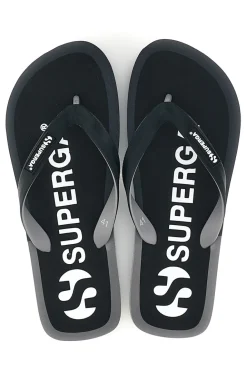 Infradito nere con logo Superga S24T189