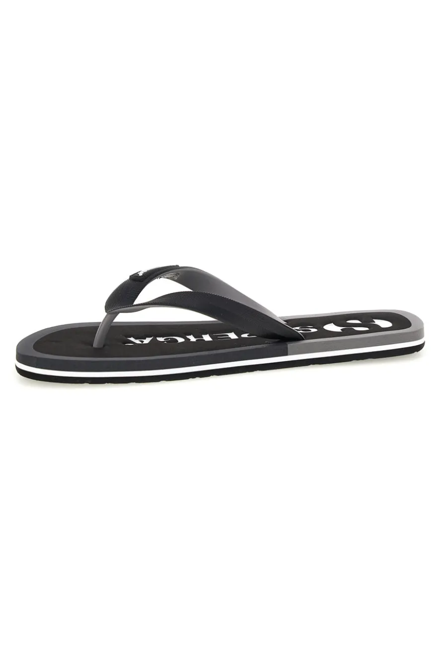 Infradito nere con logo Superga S24T189