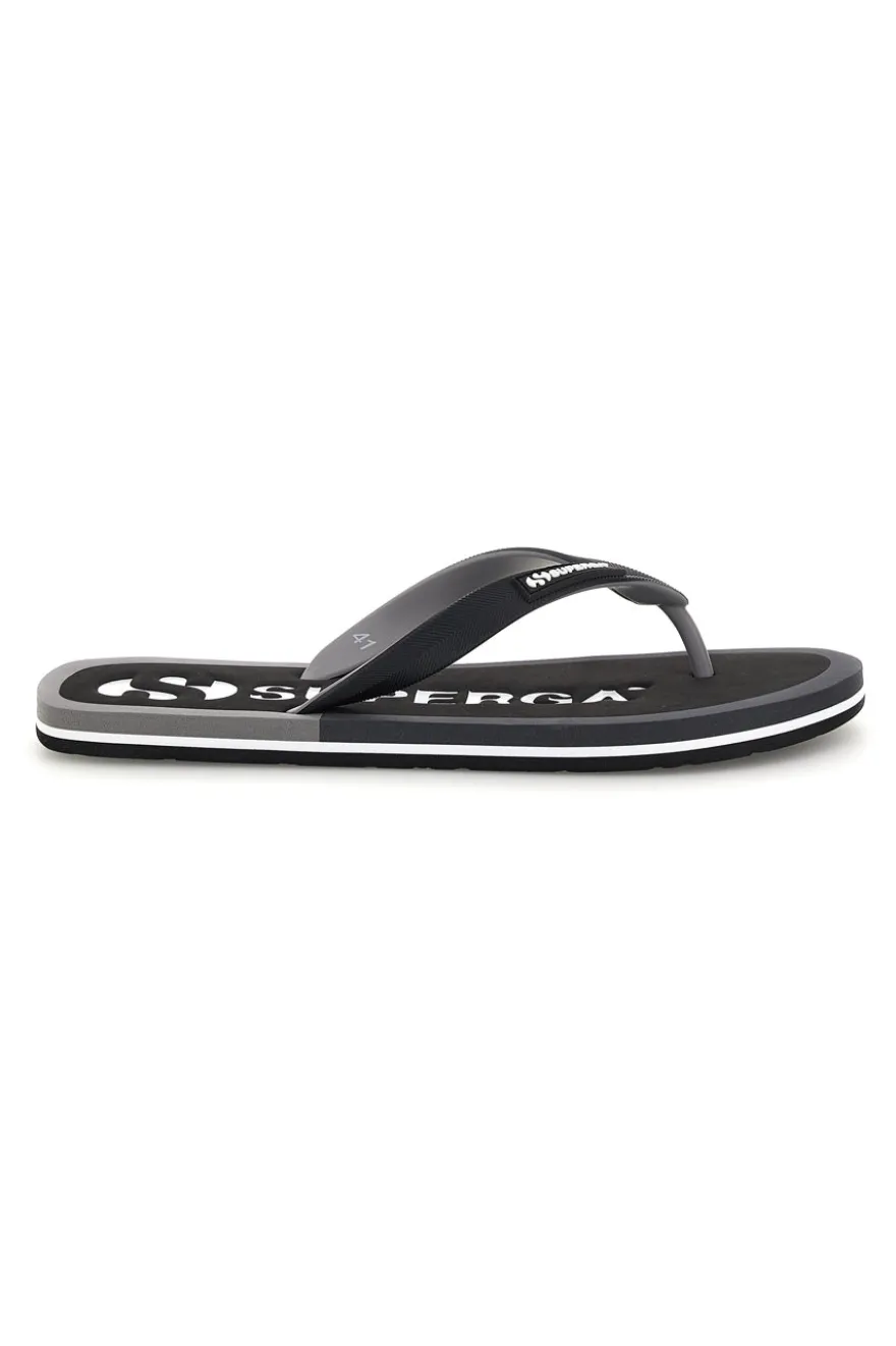 Infradito nere con logo Superga S24T189