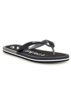 Infradito nere con logo Superga S24T189