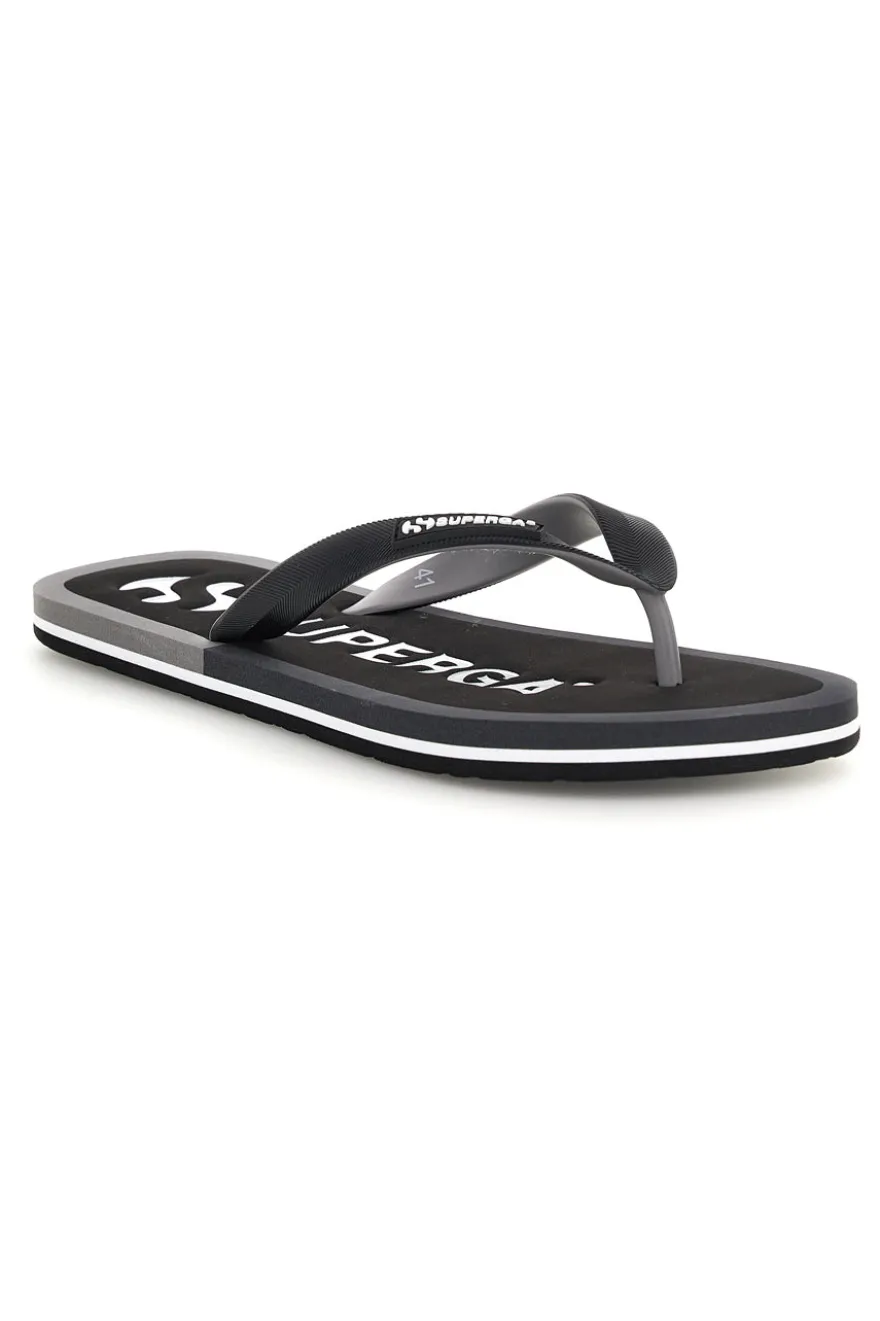 Infradito nere con logo Superga S24T189