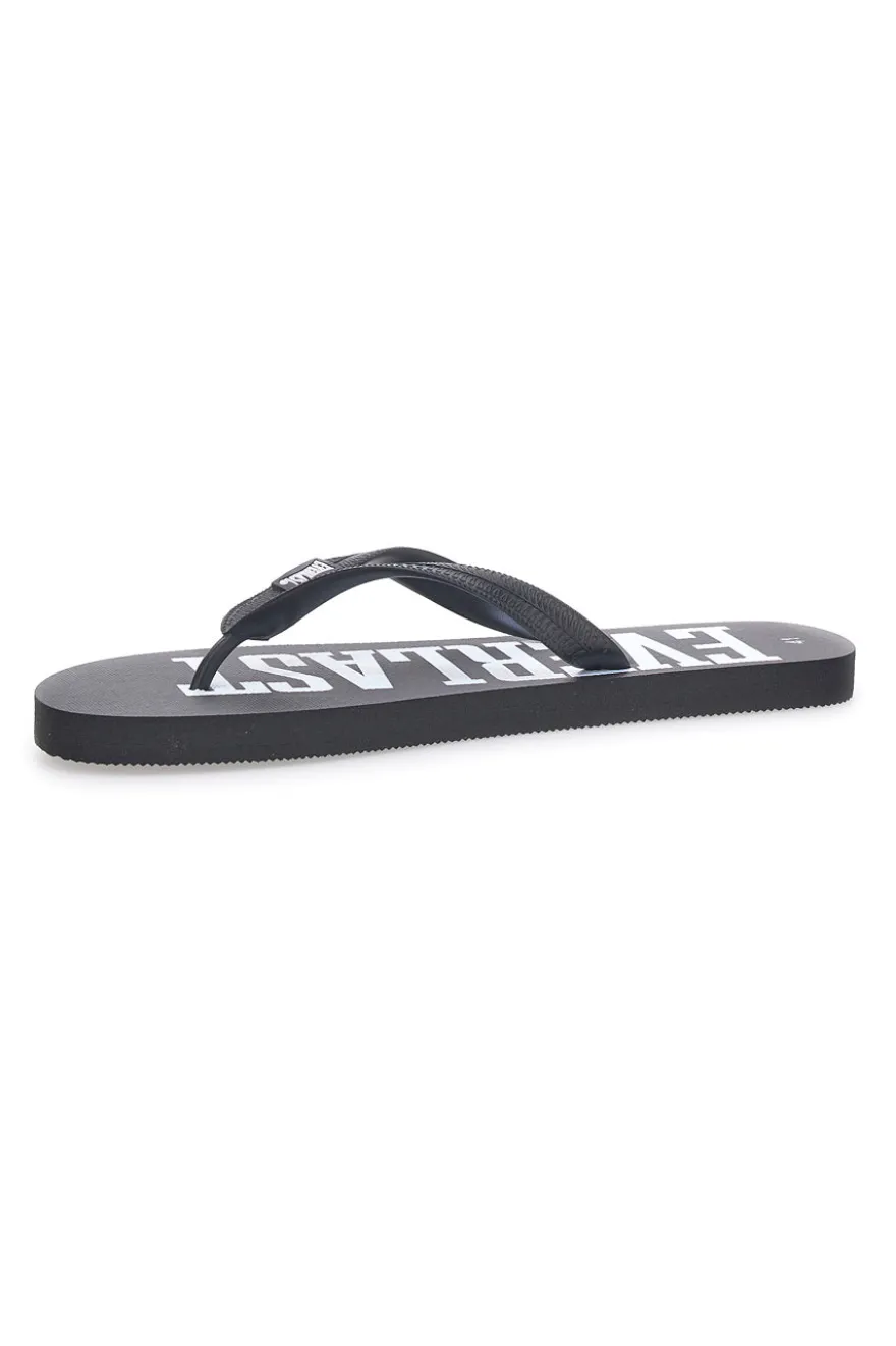 Infradito nere con maxi logo bianco EVERLAST EV08