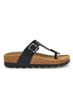 Infradito nere con sottopiede in vera pelle Pittarello Bio 335P2177SR
