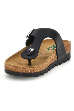 Infradito nere con sottopiede in vera pelle Pittarello Bio 335P2177SR