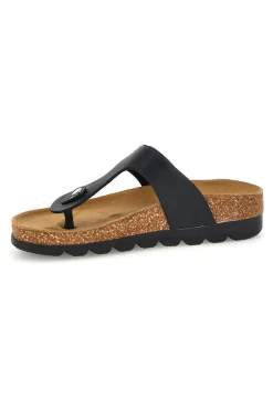 Infradito nere con sottopiede in vera pelle Pittarello Bio 335P2177SR